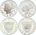 Austria 2 x 10 Schilling 1964 & 1971
KM# 2882; Silver, Proof