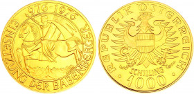 Austria 1000 Schilling 1976 (ND)
KM# 2933; Gold (.900) 13,38g.; Babenberg Dynasty Millennium; BUNC