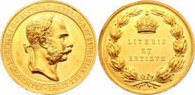 Austria - Hungary Gold Medal of Civil Merit 1848 - 1916 (ND)
Gold (.986) 82.46 g., 47 mm.; Franz Joseph I; By Tautenhayn und Roth; "LITERIS ET ARTIBV...