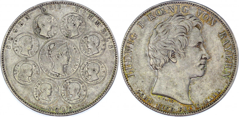 German States Bavaria Konventionstaler 1828
KM# 734; Silver; Ludwig I; Geschich...