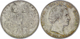 German States Bavaria Konventionstaler 1828
KM# 734; Silver; Ludwig I; Geschichtstaler; Blessing of Heaven; XF+
