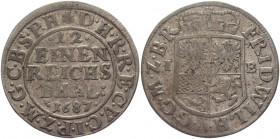 German States Brandenburg 1/12 Taler 1687 IE Magdeburg
KM# 533; Schrotter 920; Silver 3,21g.; Friedrich Wilhelm; VF-XF