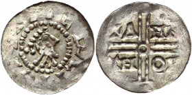 German States Emden Denar 1047 - 1050 (ND) Hermann IV von Werl
Dannenberg# 773; Silver .76 g.; Hermann IV von Werl (1047-1050); Obv: Bust facing righ...