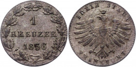 German States Frankfurt 1 Kreuzer 1856
KM# 312; Silver .67g.; VF