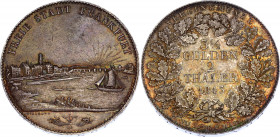 German States Frankfurt 2 Taler / 3-1/2 Gulden 1843
KM# 326; Silver; XF+ with amazing toning