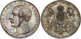 German States Hannover 2 Thaler / 3-1/2 Gulden 1854 B
KM# 229; Silver; Georg V; UNC- with amazing toning