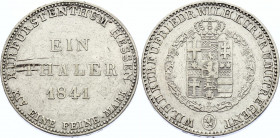 German States Hessen-Kassel Thaler 1841
Dav# 692; Wilhelm II. und Friedrich Wilhelm, 1832-1847. SIlver, VF+