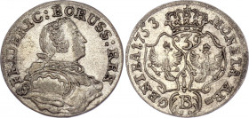 German States Prussia 3 Kreuzer 1753 B
KM# 966; Silver; Friedrich II.