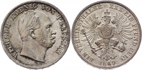 German States Prussia 1 Thaler 1869 A
KM# 84; J. 96; Thun# 270; AKS# 99; Kahnt# 388; Silver 18.47 g.; Wilhelm I; Mint: Berlin; UNC