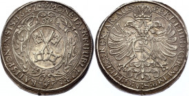 German States Regensburg - Reichsstadt Taler 1647
Dav# 5762; Beckenbauer# 6135; Silver 28,67g.; Ferdinand III; AUNC.