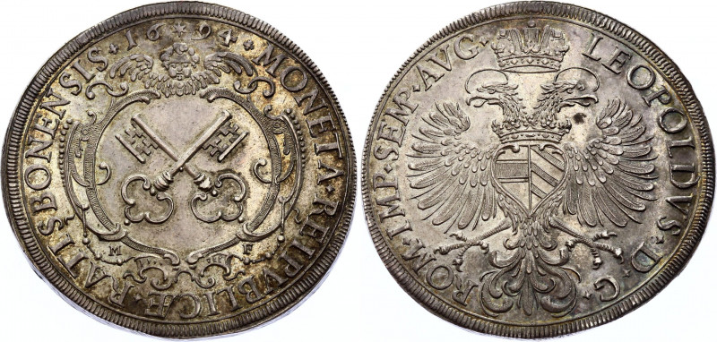 German States Regensburg - Reichsstadt Taler 1694 MF
Dav# 5773; Beckenbauer# 61...