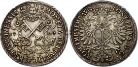 German States Regensburg - Reichsstadt Taler 1706
Dav# 2608; Beckenbauer# 6162; Silver 29,12g.; As: Town sign with crossed keys in richly decorated b...