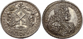 German States Regensburg - Reichsstadt Taler 1714
Dav# 2609; Beckenbauer# 6167; Silver; Karl VI; XF-