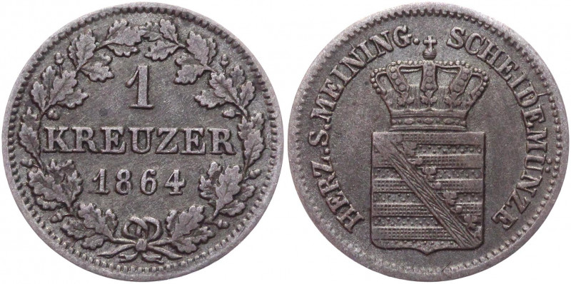 German States Saxe-Meiningen 1 Kreuzer 1864
KM# 172; AKS# 202; J# 449; Silver ....
