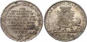 German States Solms-Laubach Taler 1767 WWE
Dav# 2782; Joseph# 451b; Silver 28,09g.; with mint inspector's initial W (Christian Franz Weber) and coin ...