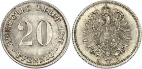 Germany - Empire 20 Pfennig 1876 D
KM# 5; Silver; Wilhelm I; UNC