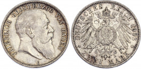 Germany - Empire Baden 2 Mark 1903 G
KM# 272; Silver; Friedrich I; XF