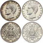 Germany - Empire Bavaria 2 x 3 Mark 1908 & 1909 D
KM# 996; Silver; Otto