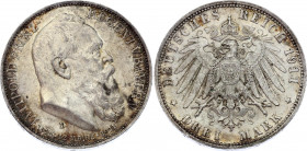 Germany - Empire Bavaria 3 Mark 1911 D
KM# 998; Silver; Otto; 90th Birthday of Prince Regent Luitpold; UNC