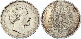 Germany - Empire Bavaria 5 Mark 1874 D & 3 Mark 1914 D
KM# 896; Silver; Ludwig II; VF+; KM# 1005; Silver; Ludwig III; XF.