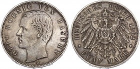 Germany - Empire Bavaria 5 Mark 1902 D
KM# 915; Silver; Otto; XF