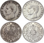 Germany - Empire Bavaria 2 x 5 Mark 1901 & 1904 D
KM# 915; Silver; Otto