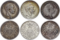 Germany - Empire Prussia 3 x 2 Mark 1899 - 1906 A
KM# 522; Silver; Wilhelm II