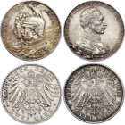 Germany - Empire Prussia 2 x 2 Mark 1901 - 1913 A
KM# 525, 533; Silver; Various Motives