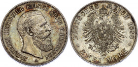 Germany - Empire Prussia 2 Mark 1888 A
KM# 510; Silver; Friedrich III; UNC with hairlines & pleasant toning