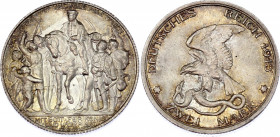 Germany - Empire Prussia 2 Mark 1913 A
KM# 532; Silver; Wilhelm II; Victory over Napoleon at Leipzig; UNC with mint luster