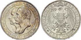 Germany - Empire Prussia 3 Mark 1911 A
KM# 531; Silver; Wilhelm II; Breslau University; UNC