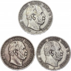Germany - Empire Prussia 3 x 5 Mark 1876 A, B, C
KM# 503; Silver; Wilhelm I
