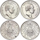 Germany - Empire Saxony 2 x 3 Mark 1908 - 1912 E
KM# 1267; Silver; Friedrich August III