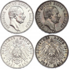 Germany - Empire Saxony 2 x 3 Mark 1910 - 1911 E
KM# 1267; Silver; Friedrich August III