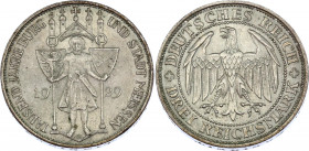Germany - Weimar Republic 3 Reichsmark 1929 E
KM# 65; Silver; 1000th Anniversary of Meissen; UNC