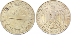 Germany - Weimar Republic 3 Reichsmark 1930 A
KM# 67; Silver; Flight of the Graf Zeppelin; XF+/AUNC-