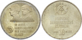 Germany - DDR 10 Mark 1983 A Proof
KM# 93; Proof; Mintage 5000 pcs; Kampfgruppen