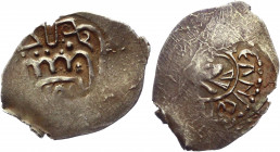 Russia Moscow Denga Vasiliy I 1403 - 1412 (ND) R3
ГП2 - 1380; R-3; Silver 0,78g.; Specific Moscow principality.The head in the hat is turned to the r...