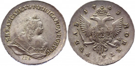Russia 1 Rouble 1743 СПБ Overstrike
Bit# 251; 2,25 R by Petrov; Conros# 64/5; Silver 26.15 g.; Overstrike from Ioann Antonovitch; AUNC