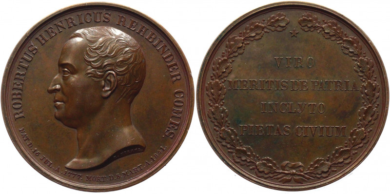 Russia Table Bronze Medal "Robert Heinrich Rehbinder" 1841 
Diakov# 564.1; Bron...