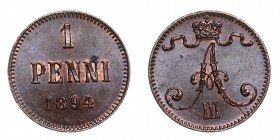 Russia - Finland 1 Penni 1894
Bit# 257; Copper; UNC