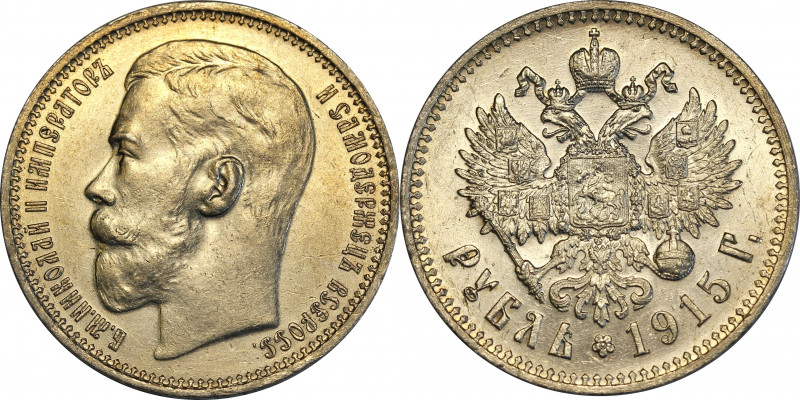Russia 1 Rouble 1915 ВС
Bit# 70 R; Silver 19,91g.; Mint luster; golden patina; ...