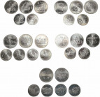 Russia - USSR Full Set of 29 Silver Coins of Olimpics '80 1977 - 1980
Silver; 14 x 5 & 15 x 10 Roubles; XXII Summer Olympic Games in Moscow'80; in 5 ...