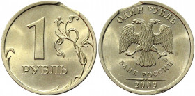 Russian Federation 1 Rouble 2009 СПМД Error
Y# 833a; Nickel Plated Steel 3,19g.; Flan Defect; UNC