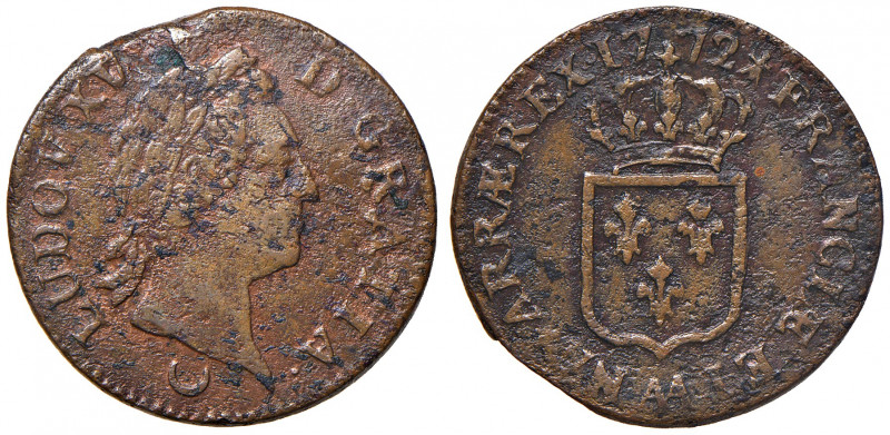 FRANCIA. Luigi XV (1715-1774). Sol 1772 AA (Metz). Cu. Gadoury 280. KM 545.2.
B...