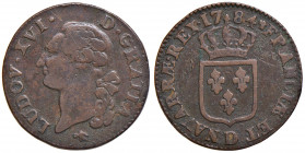 FRANCIA. Luigi XVI (1774-1792). Sol 1784 D (Lyon). Cu. Gadoury 350. KM 578.4.
BB