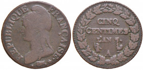 FRANCIA. Direttorio (1795-1799). 5 centimes L'An. 7 A (Paris). Cu. Gadoury 126.
qBB