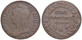 FRANCIA. Direttorio (1795-1799). 5 centimes L'An. 7 A (Paris). Cu. Gadoury 126.
qBB