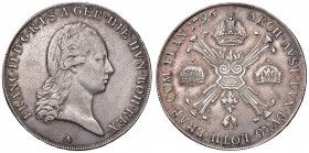 AUSTRIA. Francesco II (1792-1835). Tallero 1796 A, Vienna (Thaler, Kronentaler). AG (g 29,44). Davenport 1180.
BB+