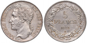 BELGIO. Leopoldo I (1831-1865). 5 Franchi 1848. AG (g 24,8). Davenport 50; KM 3.2. Leggera porosità del metallo altrimenti SPL.
qSPL